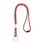 Gestreiftes röhrenförmiges Lanyard mit Verschluss und Schlüsselring farbe neonrosa