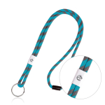 Gestreiftes röhrenförmiges Lanyard mit Verschluss und Schlüsselring