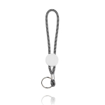 Verstellbarer Lanyard mit bedruckbarem Plastikteil und Schlüsselring farbe schwarz