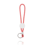 Verstellbarer Lanyard mit bedruckbarem Plastikteil und Schlüsselring farbe rot