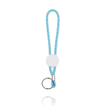 Verstellbarer Lanyard mit bedruckbarem Plastikteil und Schlüsselring farbe hellblau