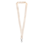 Klassisches Lanyard in Naturfarbe aus Bio-Baumwolle, 2 cm breit farbe beige