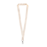 Klassisches Lanyard in Naturfarbe aus Bio-Baumwolle, 2 cm breit farbe beige