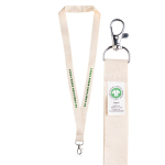 Klassisches Lanyard in Naturfarbe aus Bio-Baumwolle, 2 cm breit