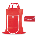 Faltbare Non-Woven-Tasche mit Klettverschluss, 80 g/m2 farbe rot