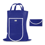 Faltbare Non-Woven-Tasche mit Klettverschluss, 80 g/m2 farbe marineblau