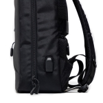 Diebstahlsicherer Rucksack aus Polyester mit Reflektoren für PC, 15,6” farbe schwarz