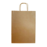 Längliche Kraftpapiertasche zum Einkaufen mit Falte, 90 g/m2 farbe natürliche farbe