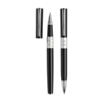 Kugelschreiber- und Rollerball-Set aus Metall, schwarze Tinte farbe schwarz