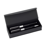 Kugelschreiber- und Rollerball-Set aus Metall, schwarze Tinte