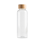 Flasche aus recyceltem PET mit Bambusdeckel, 500 ml farbe transparent