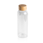 Flasche aus recyceltem PET mit Bambusdeckel, 500 ml farbe transparent