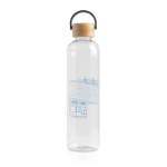 Tritan-Flasche mit Bambusdeckel und Tragegriff, 1L