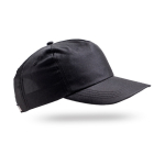 Basecap aus recyceltem Polyester mit gebogenem Visier, 125 g/m² farbe schwarz