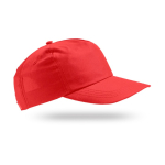 Basecap aus recyceltem Polyester mit gebogenem Visier, 125 g/m² farbe rot