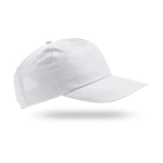 Basecap aus recyceltem Polyester mit gebogenem Visier, 125 g/m² farbe weiß