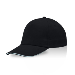 Cap aus gekämmter Baumwolle mit farbigem Schirmdetail, 255 g/m² farbe schwarz