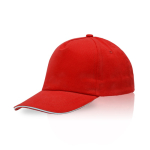 Cap aus gekämmter Baumwolle mit farbigem Schirmdetail, 255 g/m² farbe rot