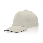 Cap aus gekämmter Baumwolle mit farbigem Schirmdetail, 255 g/m² farbe beige