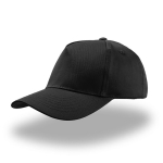 Kinder-Baseballcap aus Baumwolle mit 5 Paneelen und Klettverschluss farbe schwarz