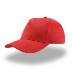 Kinder-Baseballcap aus Baumwolle mit 5 Paneelen und Klettverschluss farbe rot