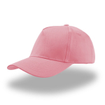 Kinder-Baseballcap aus Baumwolle mit 5 Paneelen und Klettverschluss farbe hellrosa