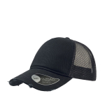 Baseballcap aus Baumwolle mit abgenutztem Schirm und Netz farbe schwarz