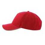 Cap aus Polyester mit reflektierendem Schirm und Verschluss, 200 g/m2 farbe rot