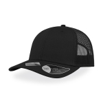 Cap aus recycelter Baumwolle mit 6 Paneelen und Tarsier-Mesh, 250 g/m2 farbe schwarz