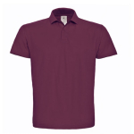 Herren-Poloshirt aus Piqué-Baumwolle mit 2 Knöpfen, 180 g/m2, B&C farbe bordeaux