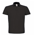 Herren-Poloshirt aus Piqué-Baumwolle mit 2 Knöpfen, 180 g/m2, B&C farbe schwarz