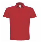 Herren-Poloshirt aus Piqué-Baumwolle mit 2 Knöpfen, 180 g/m2, B&C farbe rot