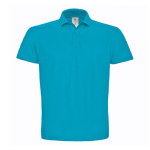 Herren-Poloshirt aus Piqué-Baumwolle mit 2 Knöpfen, 180 g/m2, B&C farbe lagunenblau