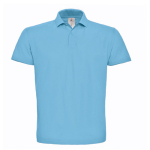 Herren-Poloshirt aus Piqué-Baumwolle mit 2 Knöpfen, 180 g/m2, B&C farbe hellblau