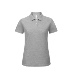 Kurzärmliges Damen-Poloshirt aus Piqué-Baumwolle, 180 g/m2, B&C farbe hellgrau