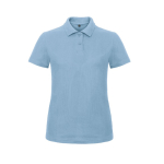 Kurzärmliges Damen-Poloshirt aus Piqué-Baumwolle, 180 g/m2, B&C farbe hellblau