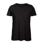 Damen-T-Shirt aus Bio-Baumwolle mit kurzen Ärmeln, 140 g/m2, B&C farbe schwarz