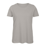 Damen-T-Shirt aus Bio-Baumwolle mit kurzen Ärmeln, 140 g/m2, B&C farbe hellgrau