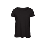 Damen-T-Shirt aus Polyester und Baumwolle, 130 g/m2, B&C farbe schwarz