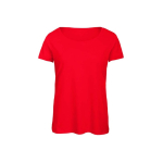 Damen-T-Shirt aus Polyester und Baumwolle, 130 g/m2, B&C farbe rot