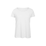 Damen-T-Shirt aus Polyester und Baumwolle, 130 g/m2, B&C farbe weiß