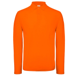 Langärmliges Herren-Poloshirt aus Baumwolle, 180 g/m2, B&C farbe orange