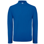 Langärmliges Herren-Poloshirt aus Baumwolle, 180 g/m2, B&C farbe köngisblau