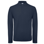 Langärmliges Herren-Poloshirt aus Baumwolle, 180 g/m2, B&C farbe marineblau