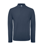 Langärmliges Herren-Poloshirt aus Baumwolle, 180 g/m2, B&C farbe marineblau