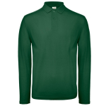 Langärmliges Herren-Poloshirt aus Baumwolle, 180 g/m2, B&C farbe dunkelgrün