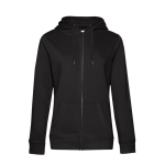 Damen-Sweatshirtjacke aus Baumwolle mit Reißverschluss, 280 g/m2, B&C farbe schwarz