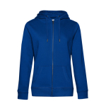 Damen-Sweatshirtjacke aus Baumwolle mit Reißverschluss, 280 g/m2, B&C farbe köngisblau