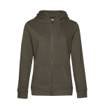 Damen-Sweatshirtjacke aus Baumwolle mit Reißverschluss, 280 g/m2, B&C farbe khaki