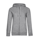 Damen-Sweatshirtjacke aus Baumwolle mit Reißverschluss, 280 g/m2, B&C farbe hellgrau